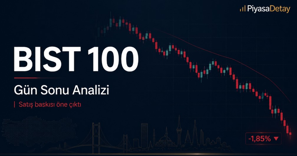 BIST 100 endeksinde gün sonu satış baskısını anlatan finans görseli