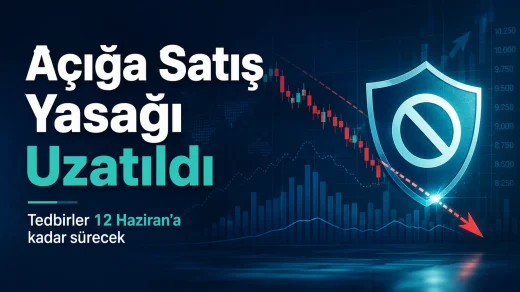 Açığa satış yasağının uzatılmasını anlatan borsa görseli