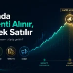 Borsada beklenti alınır gerçek satılır kavramını anlatan haber sonrası fiyat hareketi grafiği