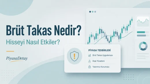 Brüt takas nedir ve hisseyi nasıl etkiler sorusunu anlatan PiyasaDetay rehber görseli.