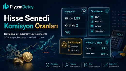 Hisse senedi komisyon oranları 2026 için banka ve aracı kurum maliyetlerini gösteren grafik