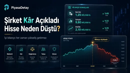 Şirket kâr açıkladı ama hissesi neden düşüyor sorusunu anlatan bilanço ve hisse grafiği