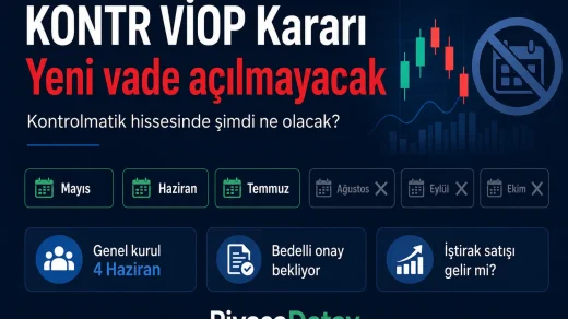 KONTR pay vadeli sözleşmelerinde yeni vade açılmaması ve Kontrolmatik hissesindeki satış baskısı