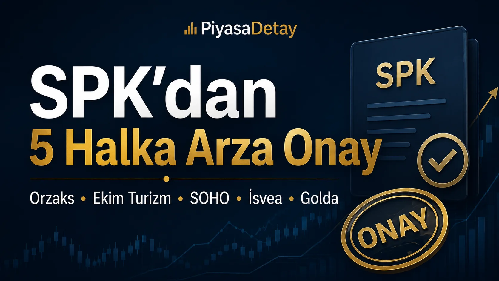 SPK, Orzaks, Ekim Turizm, SOHO, İsvea ve Golda halka arzlarını onayladı.
