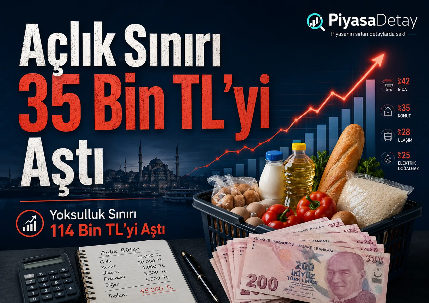 Mayıs 2026’da açlık sınırı 35 bin TL’yi, yoksulluk sınırı 114 bin TL’yi aştı.