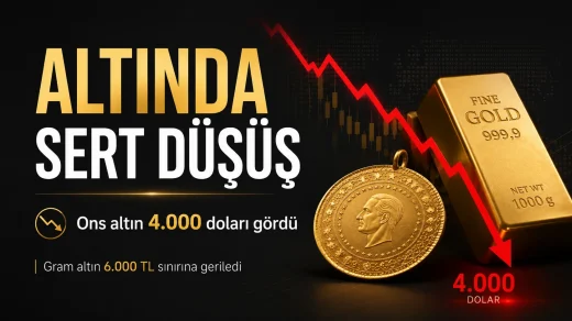 Ons altının 4.000 dolar seviyesine kadar gerilemesi, gram altın fiyatlarında da sert düşüşü beraberinde getirdi.