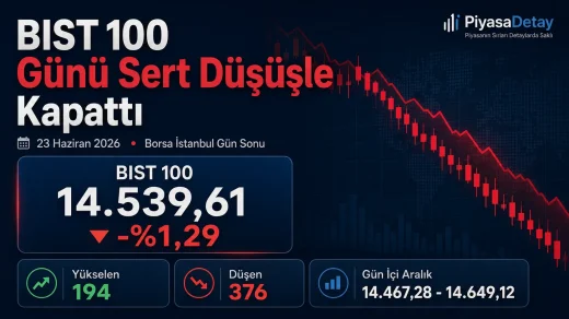 Borsa günü sert düşüşle kapattı 23 Haziran 2026