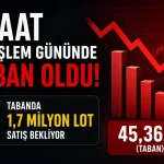 SSAAT hissesi ilk işlem gününde yüzde 10 düşüşle taban olurken, saat 14.20 itibarıyla tabanda yaklaşık 1,7 milyon lot satış emri bekliyor