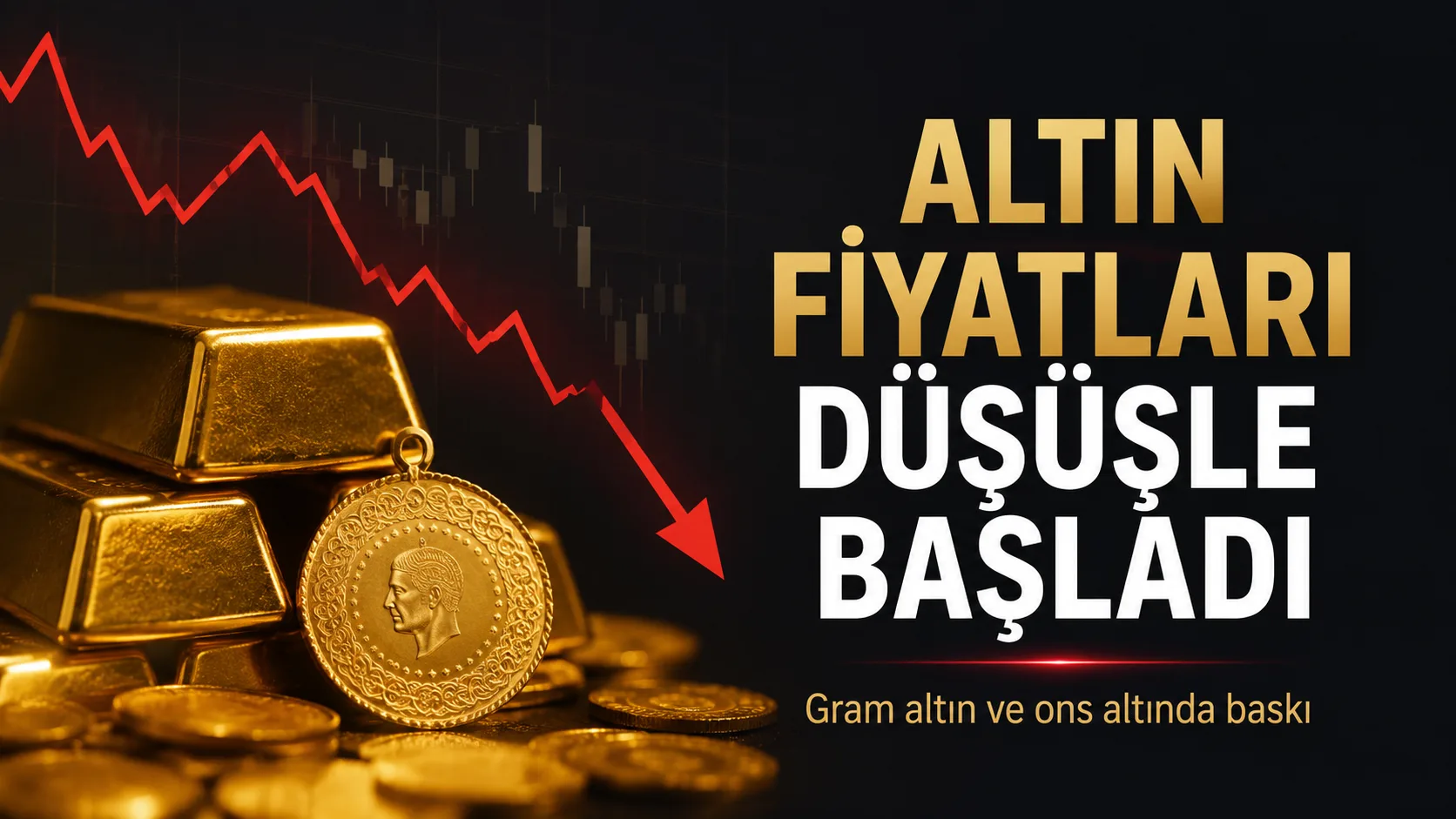 Altın fiyatları haftaya düşüşle başlarken gram altın ve ons altında satış baskısı dikkat çekiyor.
