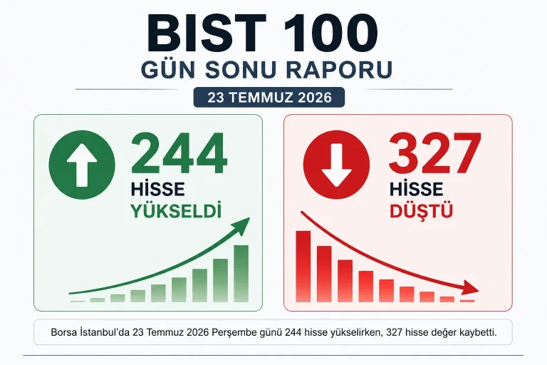 BIST 100 Günü Düşüşle Kapattı! İşte Borsada En Çok Yükselen ve Düşen Hisseler