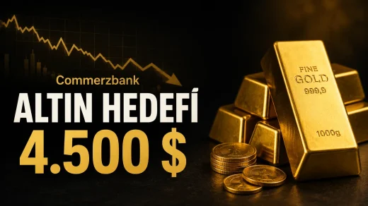 Commerzbank, 2026 yıl sonu ons altın hedefini 4.500 dolara indirdi.