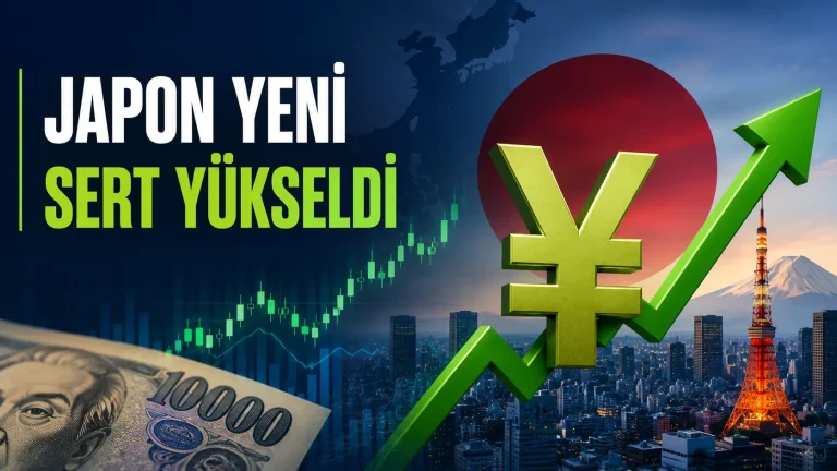 Japon yeninin dolar karşısında sert yükselişini gösteren finans temalı haber görseli