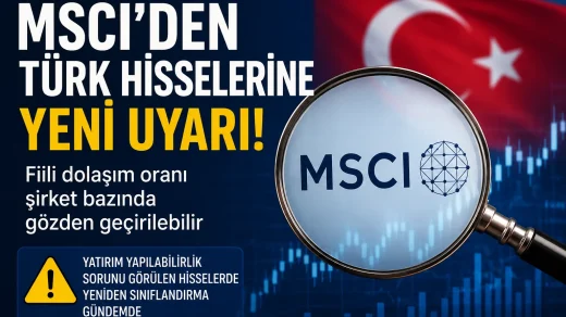 MSCI, Türk hisselerinde şirket bazında fiili dolaşım incelemesi yapabileceğini açıkladı.