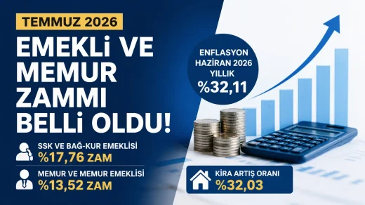 Temmuz 2026 emekli ve memur zammı belli oldu