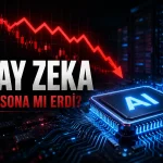 Yapay zekâ çip hisselerindeki sert düşüşü gösteren finansal piyasa görseli