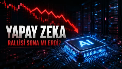 Yapay zekâ çip hisselerindeki sert düşüşü gösteren finansal piyasa görseli