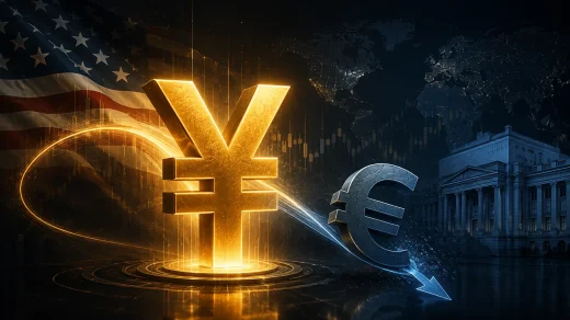 ABD’nin Japon yenini desteklemek için euro sattığı müdahaleyi simgeleyen yen ve euro görseli