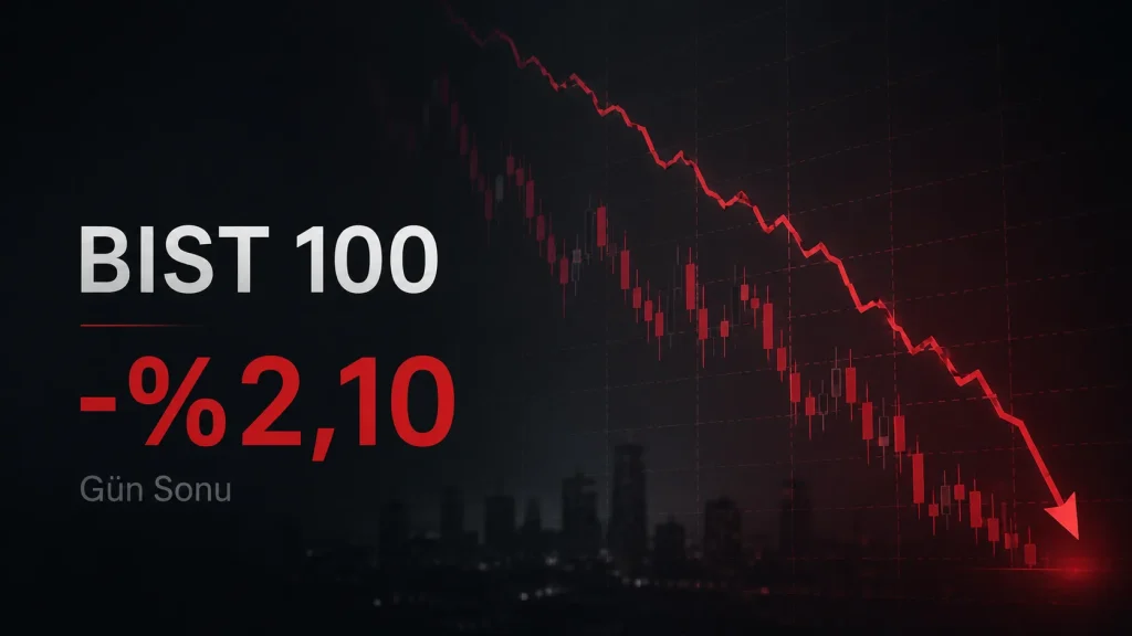 BIST 100 endeksinin 31 Ağustos 2026 gününü sert düşüşle tamamladığını anlatan sade borsa haber görseli