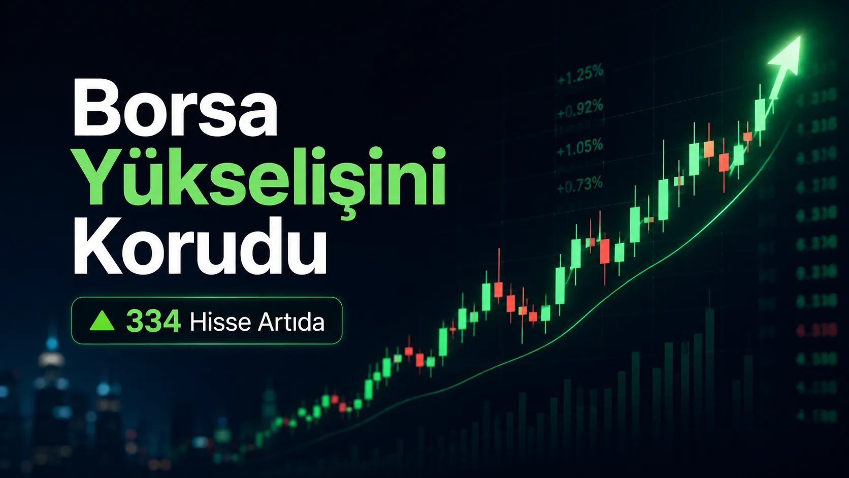 Borsa günü yükselişle tamamladı