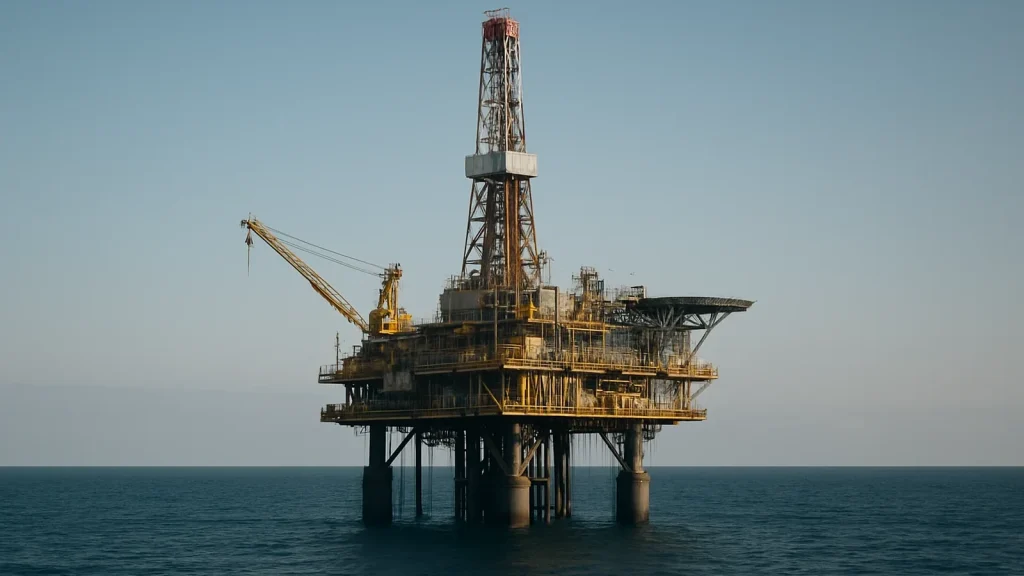 BP’nin portföyündeki bir varlığı daha satışa çıkarmasını anlatan temsili petrol platformu görseli
