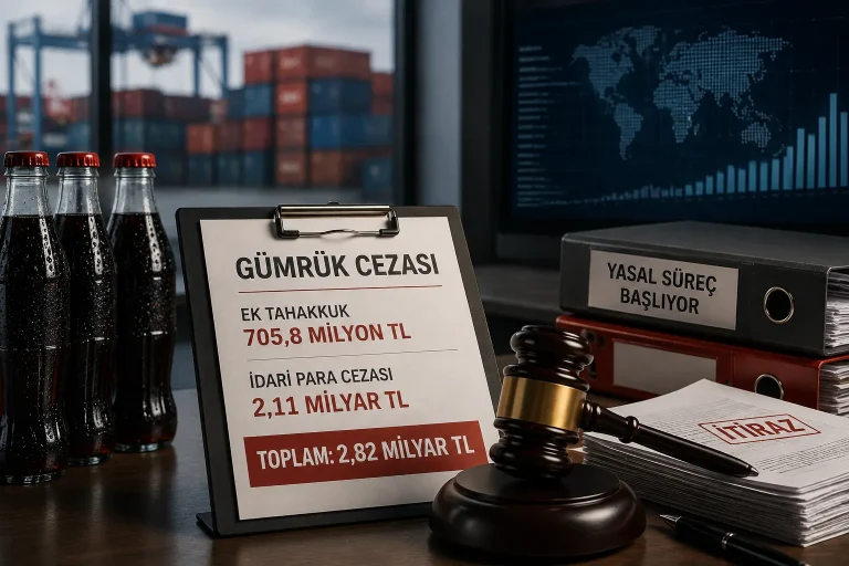 Coca-Cola İçecek'e uygulanan 705,8 milyon TL ek tahakkuk ve 2,11 milyar TL idari para cezasını temsil eden görsel