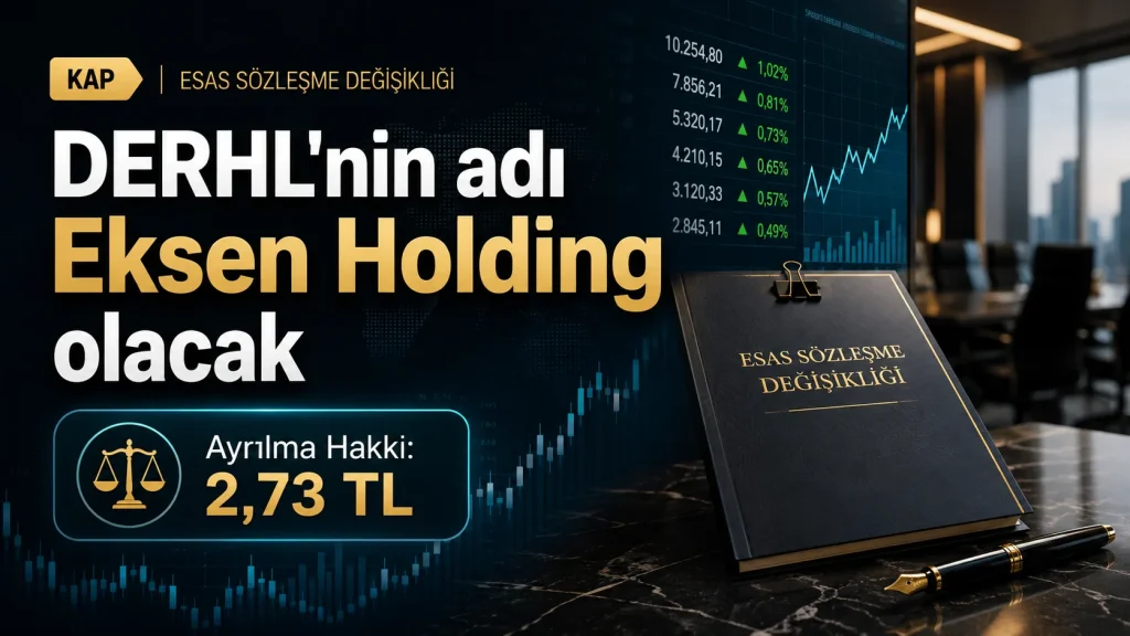 DERHL Eksen Holding isim değişikliği ve 2,73 TL ayrılma hakkı