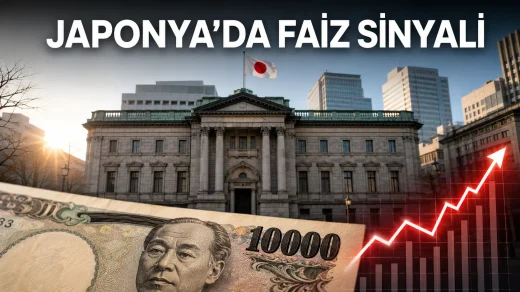 Japonya Merkez Bankası faiz artışı sinyalini gösteren bina, yen ve yükselen grafik