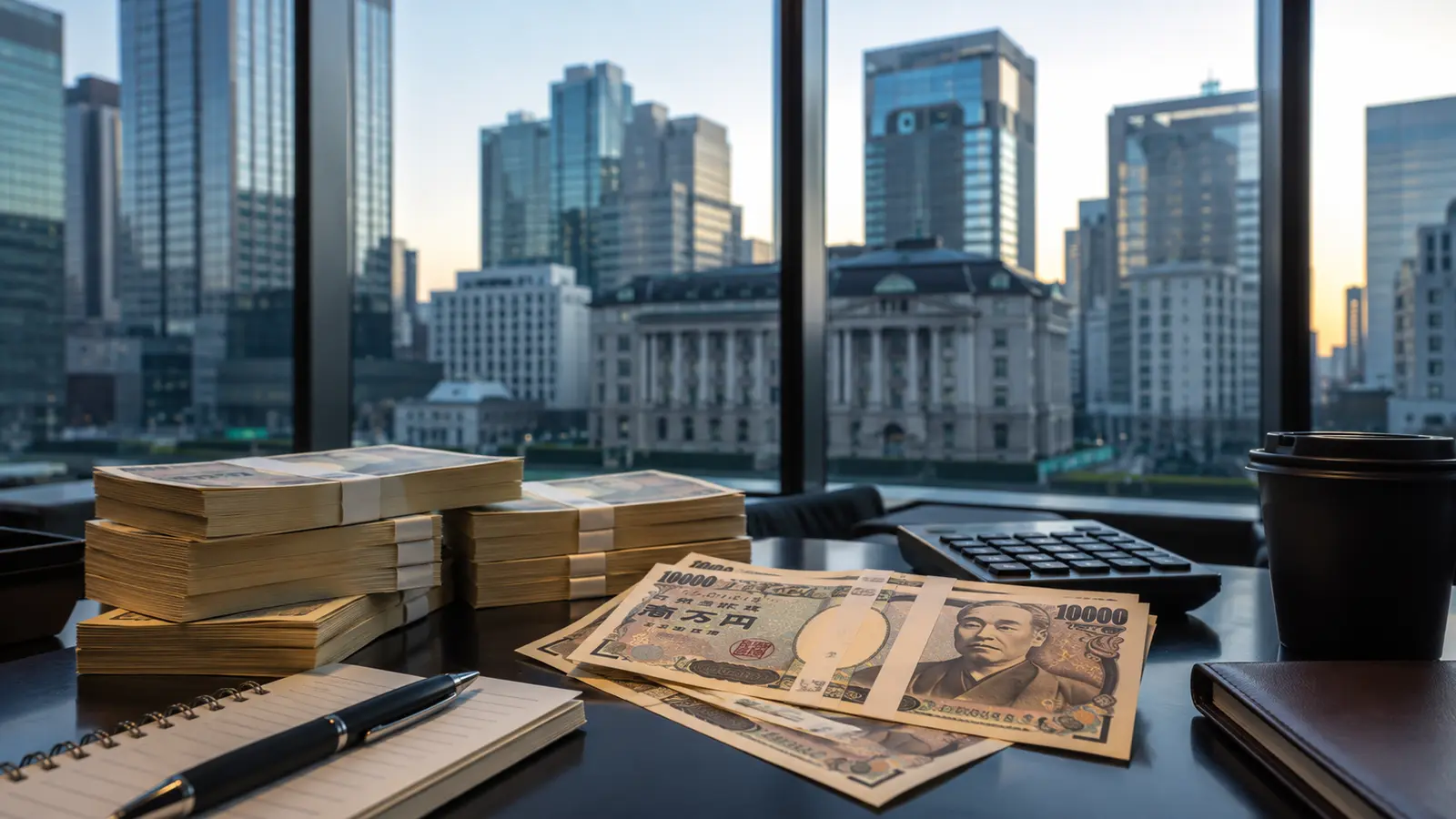 Tokyo finans bölgesinde Japon yeni banknotları ve döviz işlemlerini temsil eden profesyonel piyasa görüntüsü