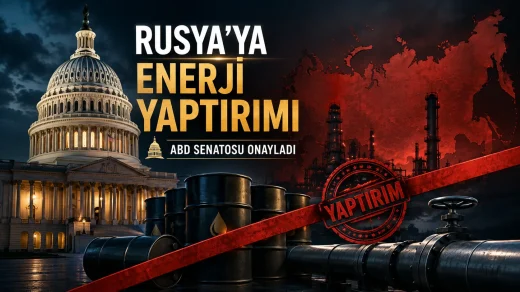 ABD Senatosu’nda görüşülen Rusya enerji yaptırımlarını simgeleyen petrol ve doğal gaz temalı dramatik görsel