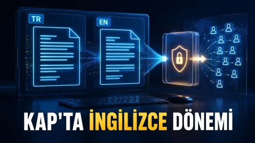 İngilizce KAP açıklaması için Türkçe İngilizce ekran