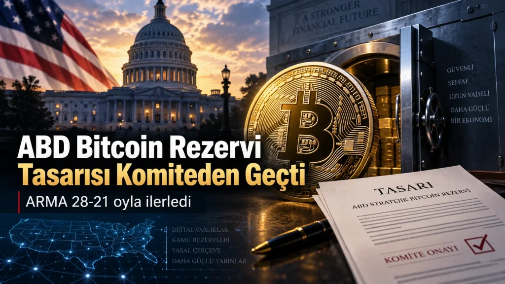 ABD Stratejik Bitcoin Rezervi tasarısının Temsilciler Meclisi Finansal Hizmetler Komitesi'nden 28-21 oyla geçmesi.
