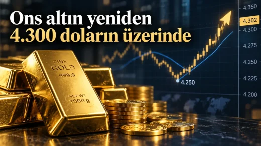 Ons altının Fed sonrası 4.250 dolardan toparlanarak yeniden 4.300 doların üzerine yükselmesi.