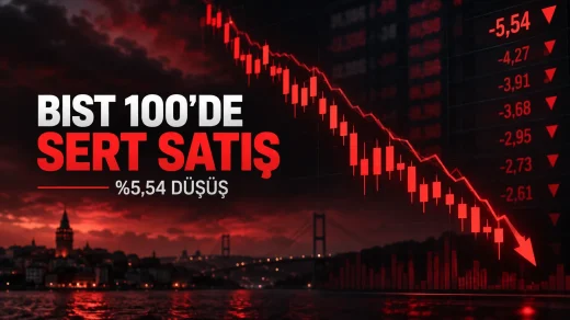 BIST 100 endeksinin 16 Eylül 2026 tarihinde yüzde 5,54 düşüşle 13.122,58 puandan kapanmasını anlatan finans görseli