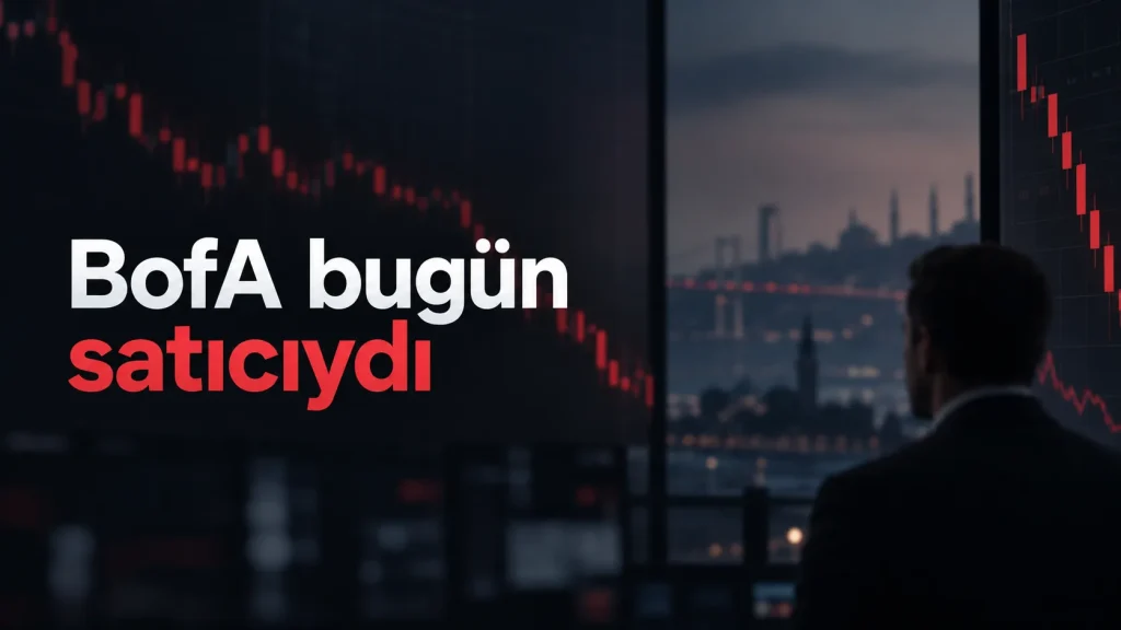 Bank of America’nın 21 Eylül 2026 tarihinde Borsa İstanbul’da 992,5 milyon TL net satış yaptığını anlatan finans görseli