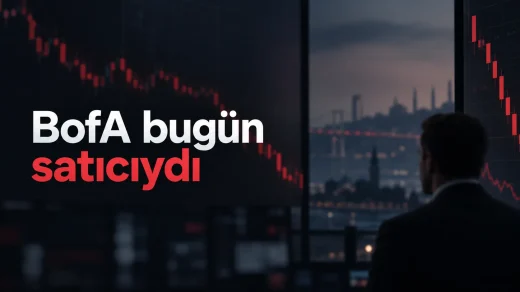 Bank of America’nın 21 Eylül 2026 tarihinde Borsa İstanbul’da 992,5 milyon TL net satış yaptığını anlatan finans görseli