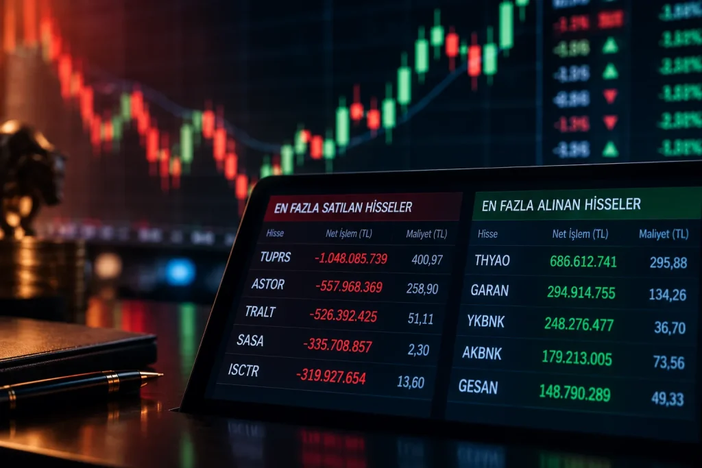 Bank of America, 22 Eylül 2026 seansını 2,42 milyar TL net satışla tamamladı. TUPRS, ASTOR ve TRALT satış tarafında ö…