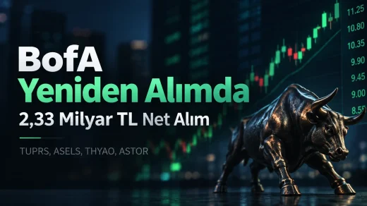 Bank of America’nın 23 Eylül 2026 tarihinde Borsa İstanbul’da 2,33 milyar TL net alım yaptığını anlatan finans görseli