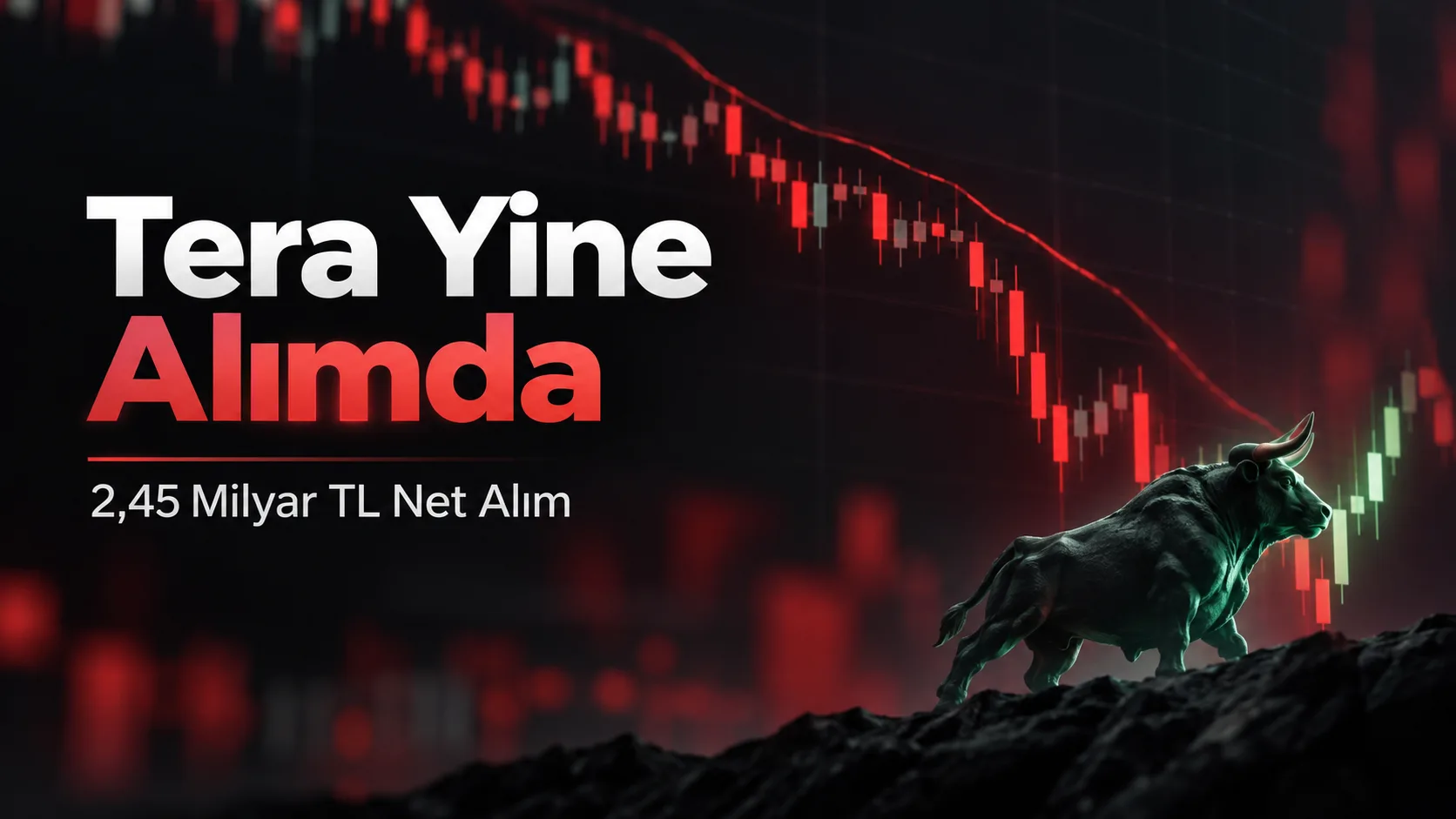 TERA’nın 16 Eylül 2026 tarihinde Borsa İstanbul’da 2,45 milyar TL net alım yaptığını anlatan sade finans görseli