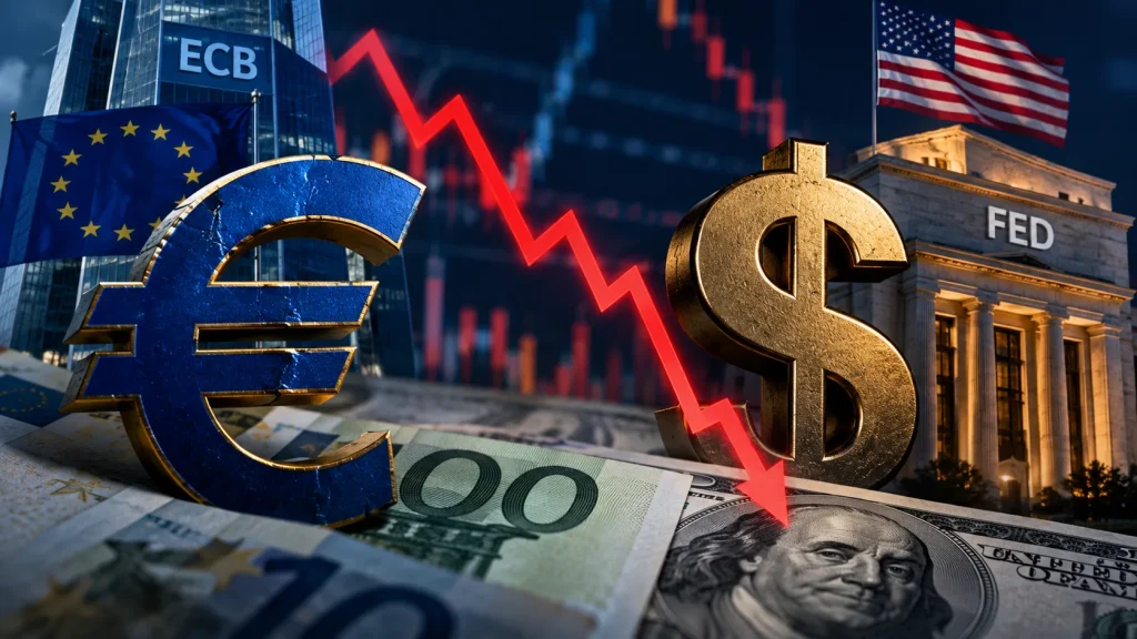 Euro dolar karşısında gerilerken Fed faiz artışı beklentisi ECB’nin üzerinde fiyatlanıyor.