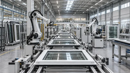 Modern tesiste otomatik kapı ve pencere üretim hattı