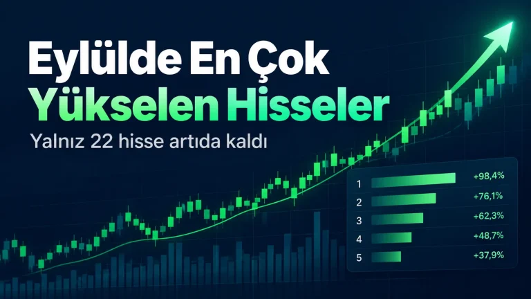 Eylül ayında en çok yükselen hisseleri gösteren borsa grafiği.