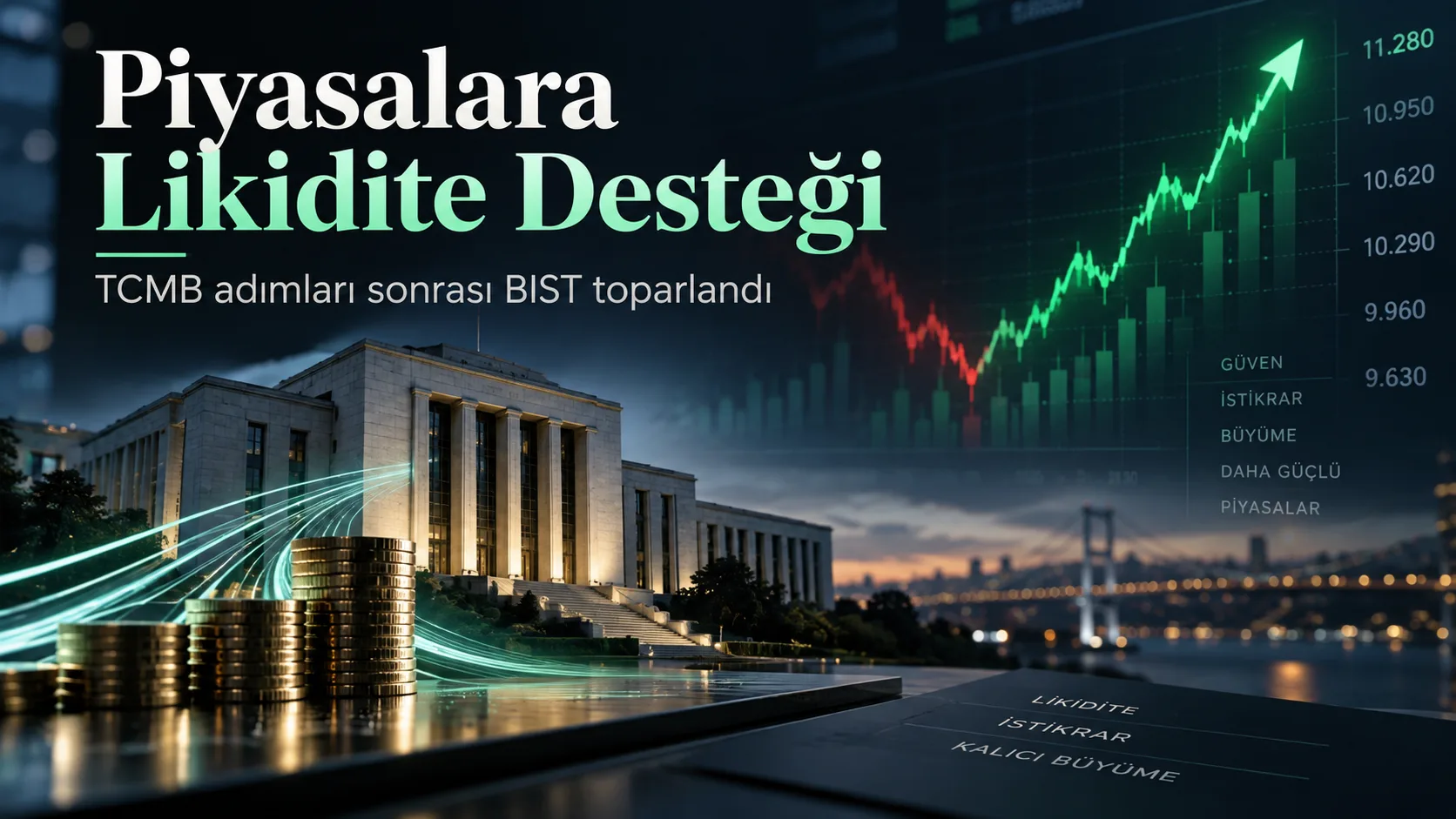 TCMB'nin 300 milyar TL repo fonlaması sonrası BIST 100 ve bankacılık hisselerinde yükseliş.