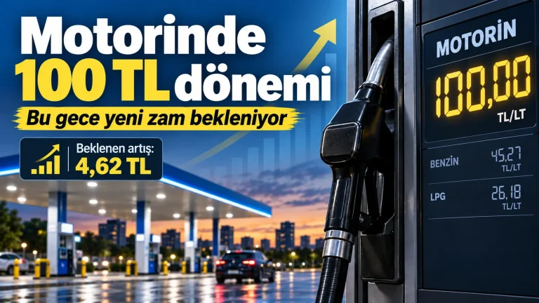 Motorine zam bekleniyor litre fiyatının 100 TL'yi aşması bekleniyor.