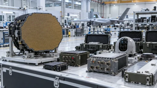 Üretim hattında radar paneli ve dayanıklı savunma elektroniği modülleri