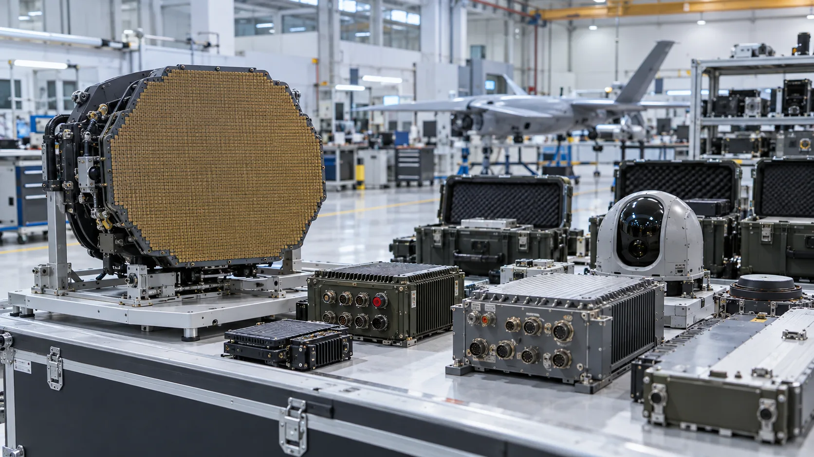 Üretim hattında radar paneli ve dayanıklı savunma elektroniği modülleri