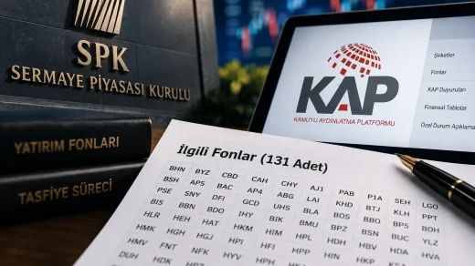 SPK kararıyla tasfiye kapsamına alınan 131 yatırım fonunun KAP listesi.