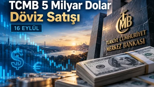 TCMB'nin 16 Eylül'de yaklaşık 5 milyar dolarlık döviz satışı yaptığı belirtildi.