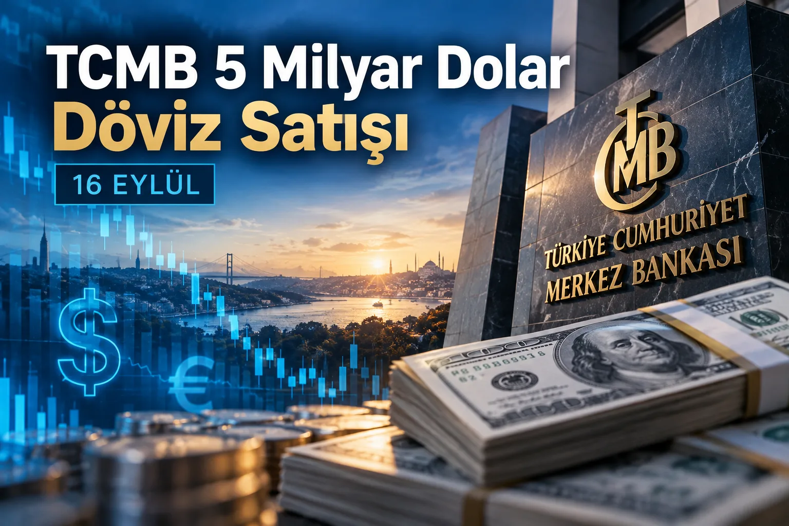 TCMB'nin 16 Eylül'de yaklaşık 5 milyar dolarlık döviz satışı yaptığı belirtildi.