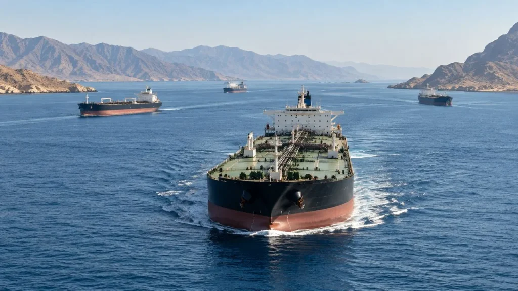 ABD İran görüşmeleri ve Hürmüz Boğazı’ndaki petrol tankerlerini temsil eden haber görseli