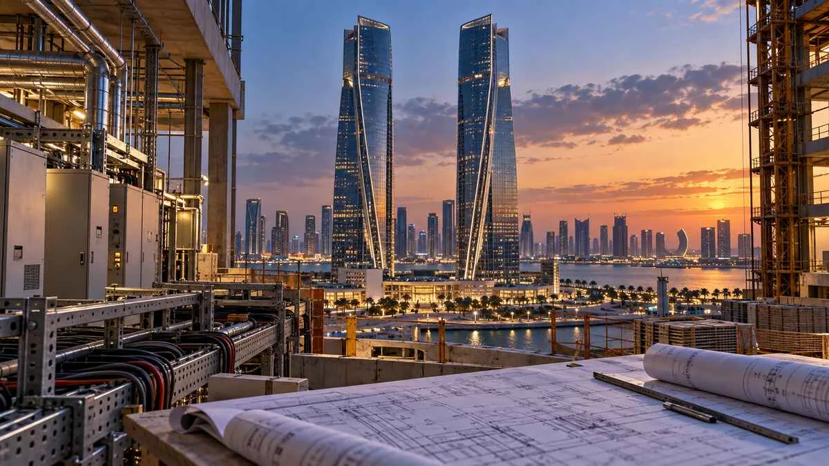 Lusail'deki ikiz kuleler ile elektrik ve mekanik tesisat ekipmanları
